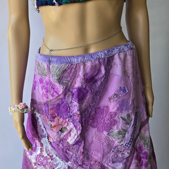 One-of-a-Kind Patchwork & Rose Festival Halter Top - Picture 5 of 7